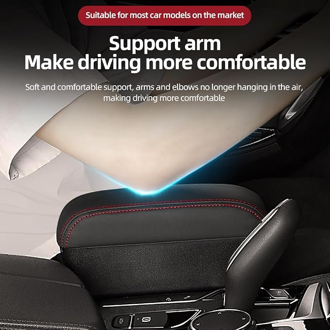 JEYODA Car Armrest Box with Cup Holder Car Central Liftable Armres Storage - Image 5