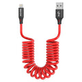 AGVEE 3ft Coiled Short USB to Lightning Charging Cable 3A Fast Charger Cord in by AGVEE