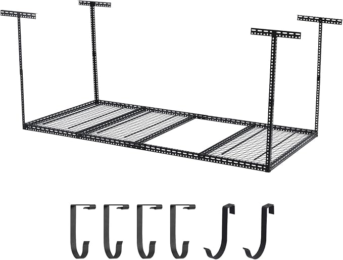 4x6 FT Overhead Garage Storage Rack, Steel Ceiling Storage Rack - Image 6