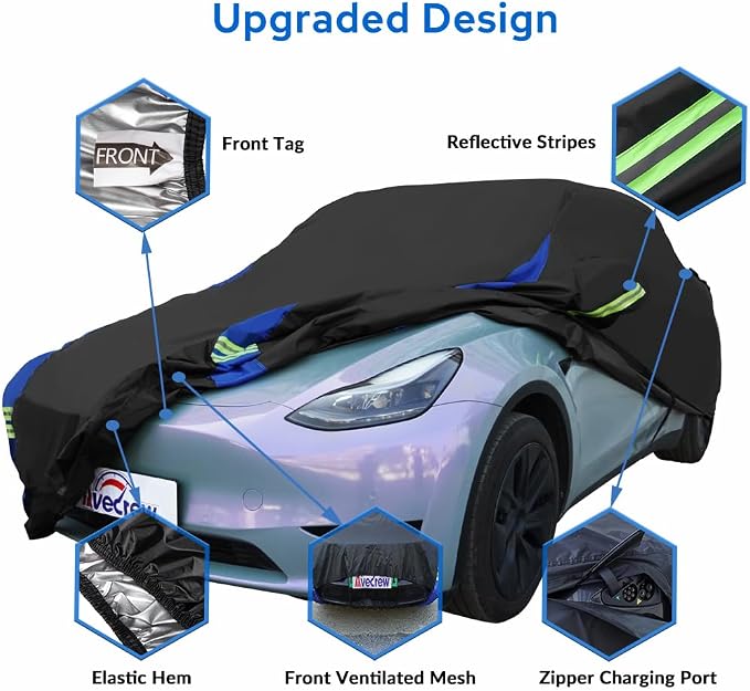 Avecrew Car Cover for Tesla Model Y, Custom Fit Full Exterior Cover - Image 2