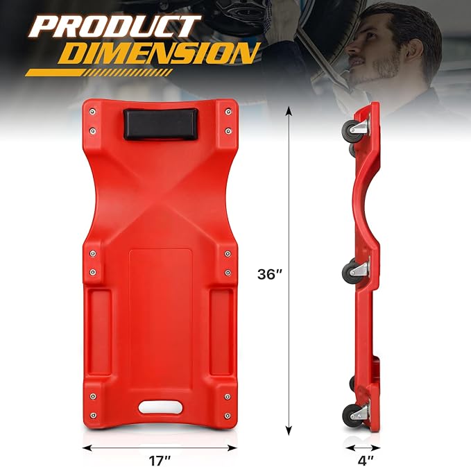 Magshion Mechanic Creeper with Padded Headrest and Tool Tray, 330 lbs Capacity - Image 3