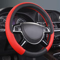 CAR PASS Rhombus Leather Universal Steering Wheel Cover, Fit by CARPASS