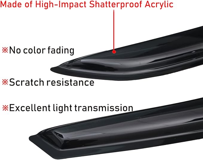 Lightronic Extra Durable Outside-Mount Auto Vent Window Visor, Fit 2013-2022 - Image 3