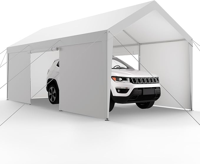 VEVOR Carport, 12 x 20 FT Outdoor Car Canopy, Potable Carport - Image 9