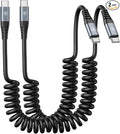 USB C to C Cable 3ft 2Pack Coiled USB C Charger Cable by KIYODA
