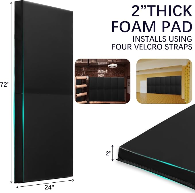 PROGOAL 60"/72" High Gym Wall Padding 2"/4" Thick Foam Basketball Court Wall - Image 5