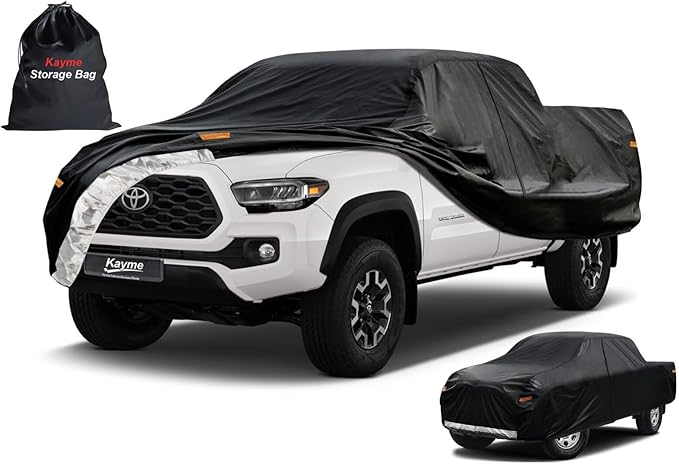 Kayme Truck Cover Custom Fit Toyota Tacoma Double Cab Long Bed. Full Exterior by kayme