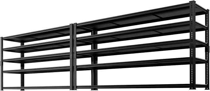 Storage Shelves Heavy Duty 2 PCS, 5-Tier Adjustable Metal Industrial Utility by ROOMTEC