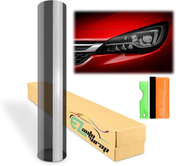 EZAUTO WRAP Free Tool Kit 12"x60" Glossy Medium Black Smoke Headlight Taillight by EZAUTOWRAP