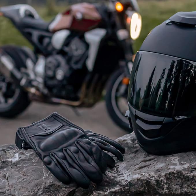 Harssidanzar Leather Motorcycle Gloves - Image 6