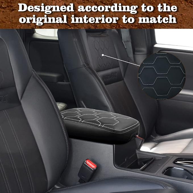 Muslogy for Frontier Center Console Pad Armrest Box Cover Vegan Leather Soft - Image 4