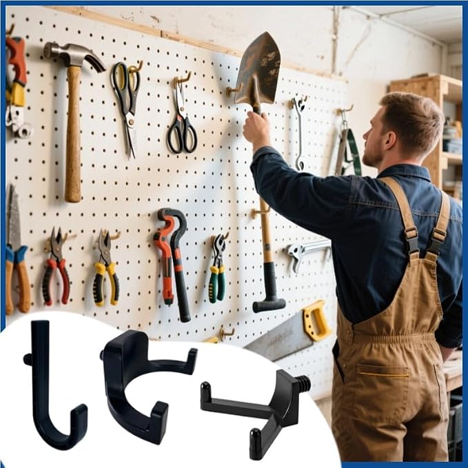 9 Pcs ABS Storage Shed Tool Hooks, Heavy Duty Shed Accessories & Hooks - Image 6