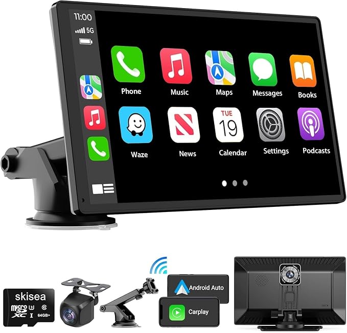 Portable Carplay Screen for Car, Android Auto Car Stereo, Car Audio Receivers by RLIERCI