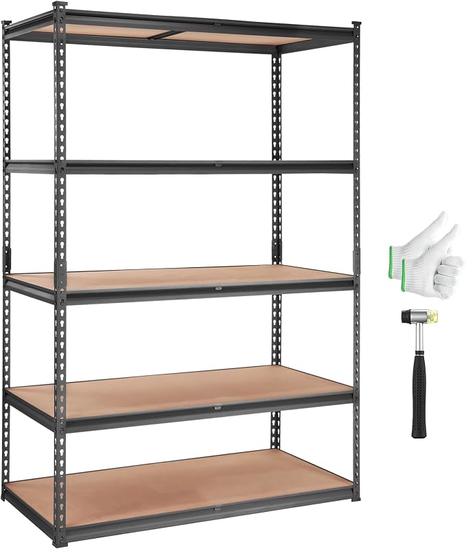 VEVOR Storage Shelving Unit, 5-Tier Adjustable Storage Shelves, Metal Shelves by VEVOR