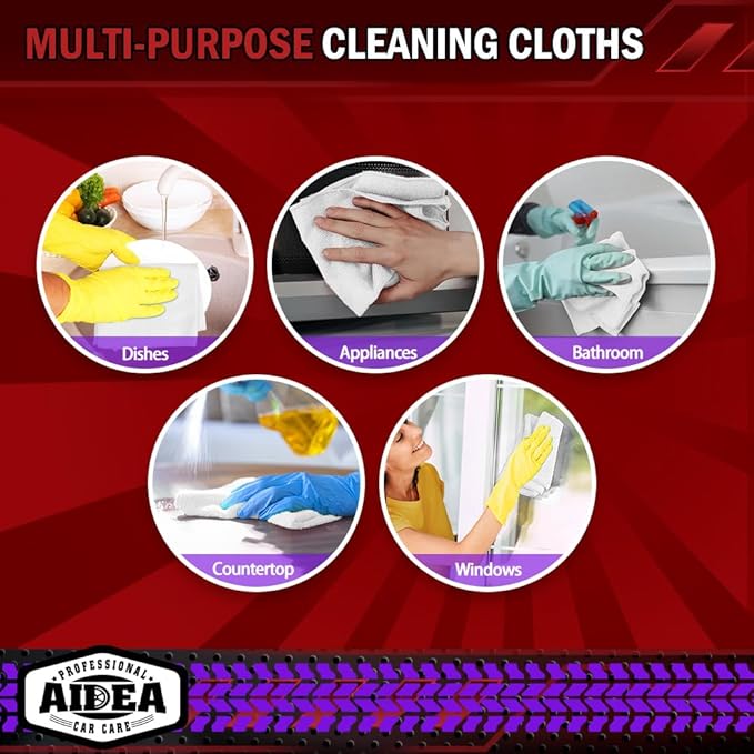 AIDEA Microfiber Cleaning Cloth White 150PK, Microfiber Towels - Image 7