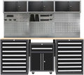 JZD Garage Tool Storage Cabinet System, Included Pegboard Back Panel, No Wall by JZD