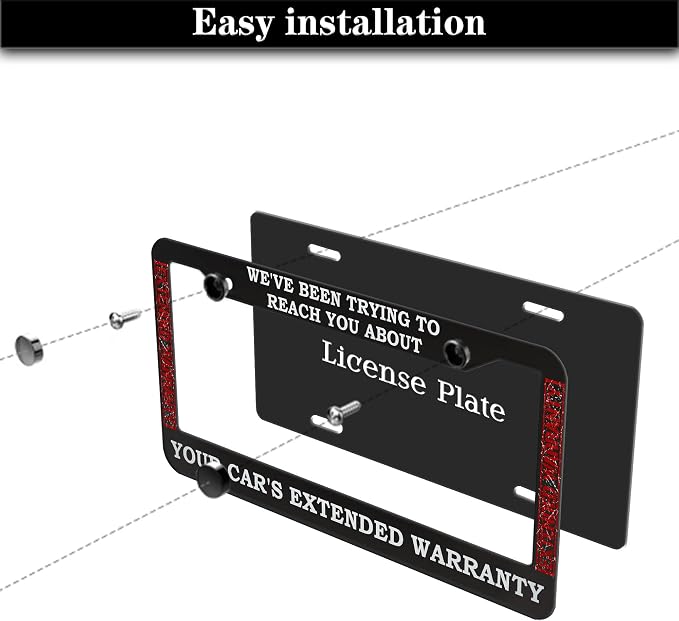 License Plate Frames Black and White License Plate Cover Car’s Extended - Image 7