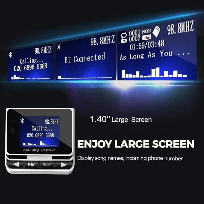 Bluetooth FM Transmitter for Car, Wireless Car Radio Adapter, Handsfree Auto Kit - Image 2