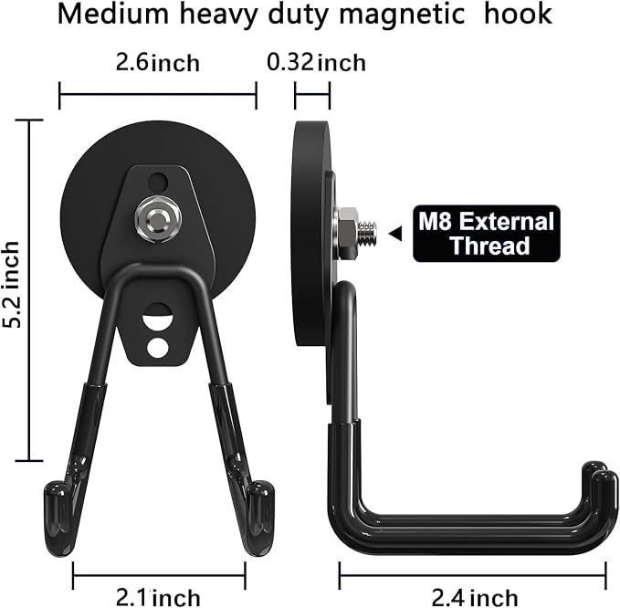 Heavy Duty Magnetic Hooks, Strong Large Magnet Hooks - Image 3