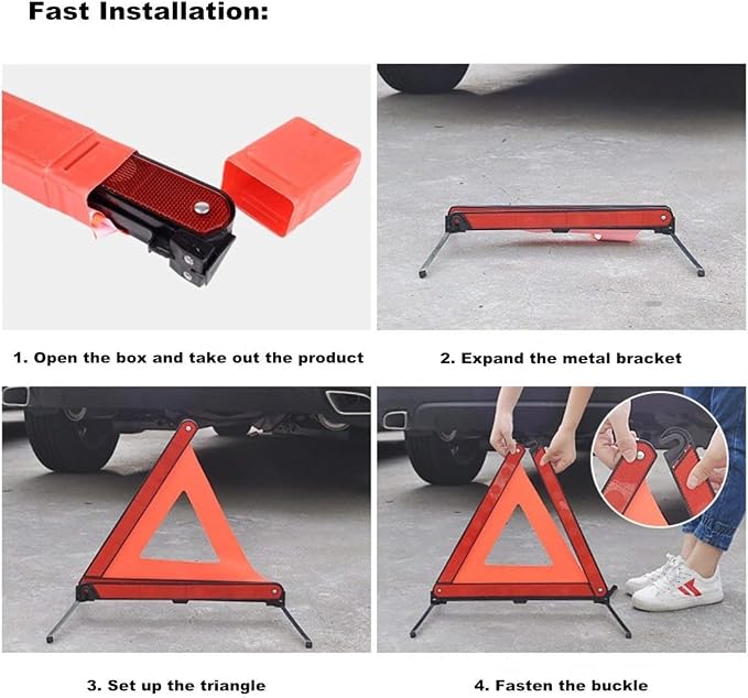 aikko Safety Triangle Kit Road Emergency Warning Reflector Roadside Reflective - Image 7