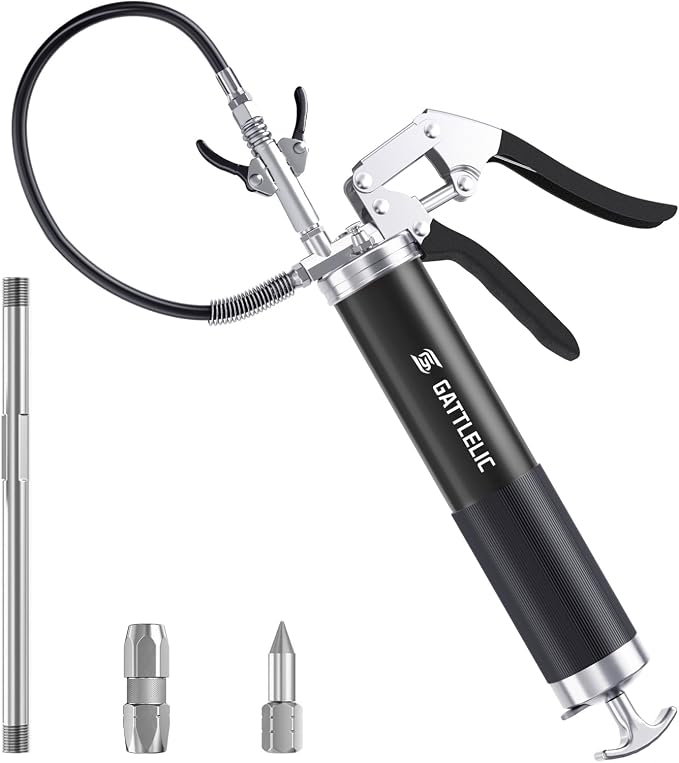 Grease Gun Kit, 8000 PSI Heavy Duty Grease Gun by GATTLELIC