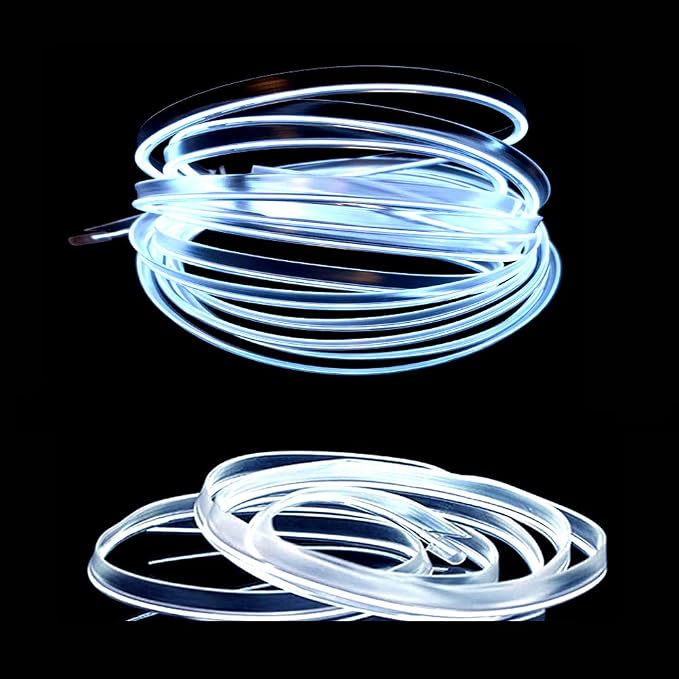 El Wire White Interior Car LED Strip Lights, 10M Neon Wire USB 5V - Image 3
