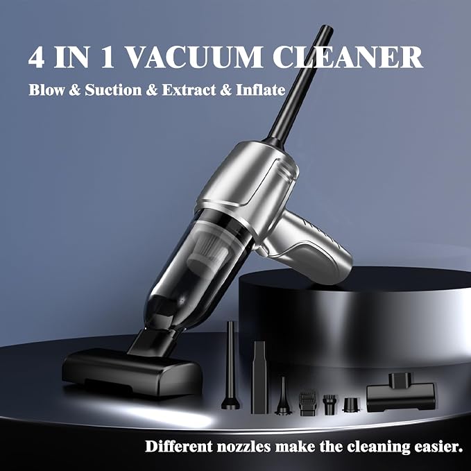 Car Vacuum Portable Cordless, 5 in 1 Handheld Vacuum Cleaner, Mini Vacuum - Image 6