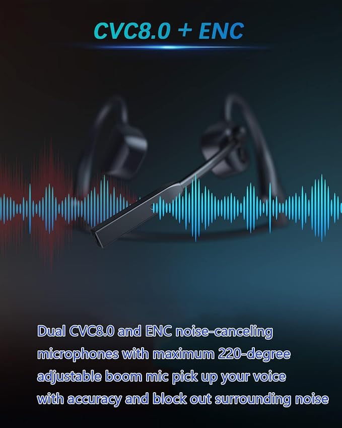 Bluetooth Headphones with Mic Open Ear Headphones Bluetooth 5.2 Headset with - Image 3