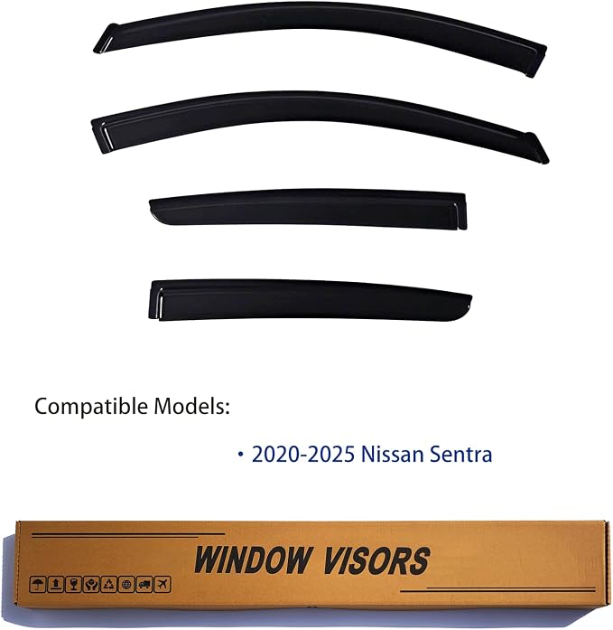 Window Visors Rain Guards fits 2020-2025 Sentra, Out-Channel Window Wind - Image 2