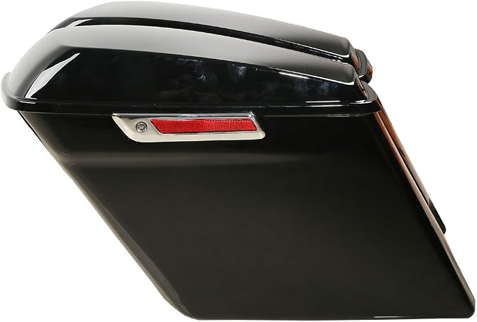 XFMT Vivid Black 5" Stretched Extended Saddlebags Hard Saddle Bags W/Black - Image 2