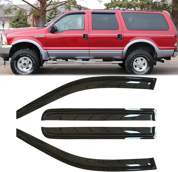 4pcs Outside Mount Style Window Rain Guards Durable Side Window Wind Deflectors by Deebior