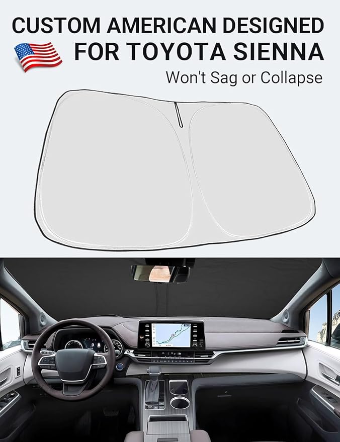 Proadsy Custom Fit 2021-2025 Sienna Mini L LE SE XLE Limited Van Windshield Sun - Image 2