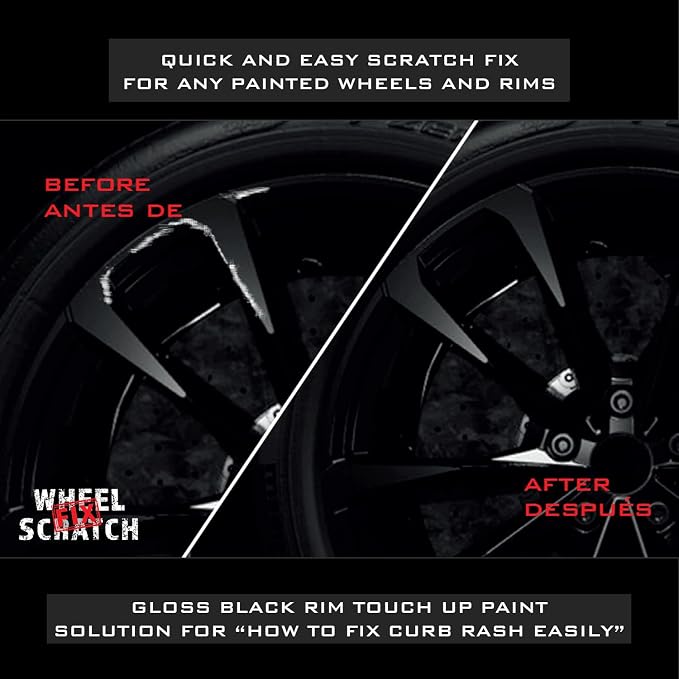 Black Gloss Rim Touch Up Paint Pen, Car Wheel Scratch Repair, Curb Rash Repair - Image 3