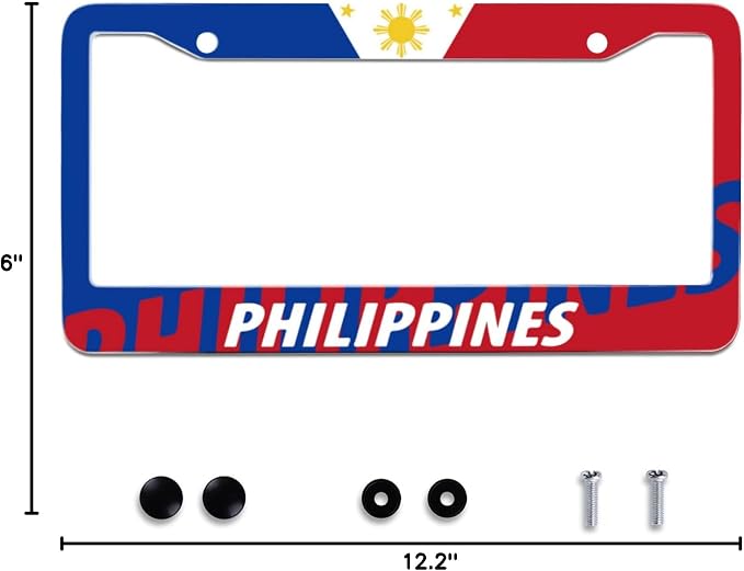 Philippine Flag License Plate Frames Round Hole Personalise License Plate Frame - Image 8