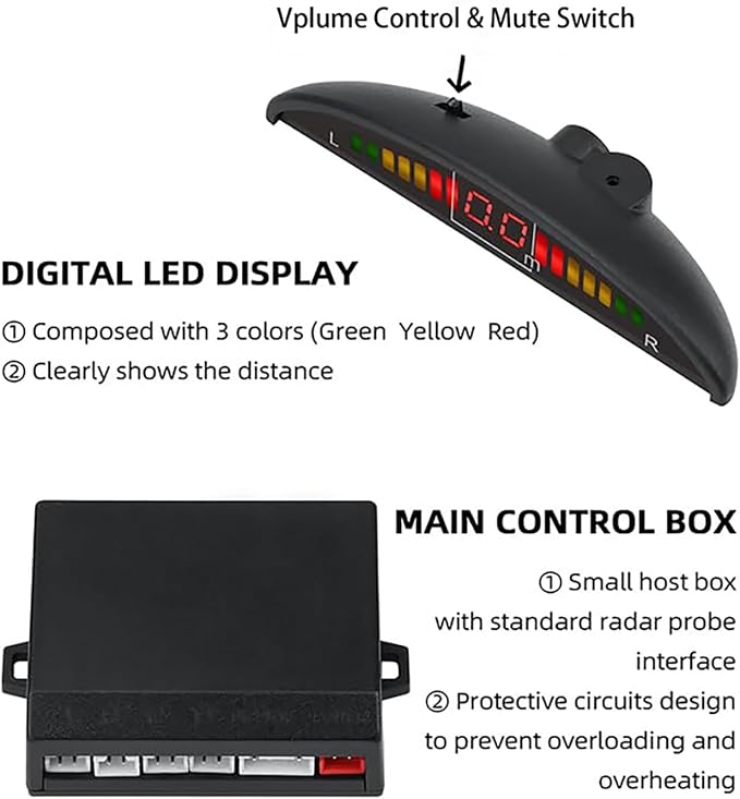 Car Reverse Backup Parking Sensor Radar Systemkit The LED Display - Image 5