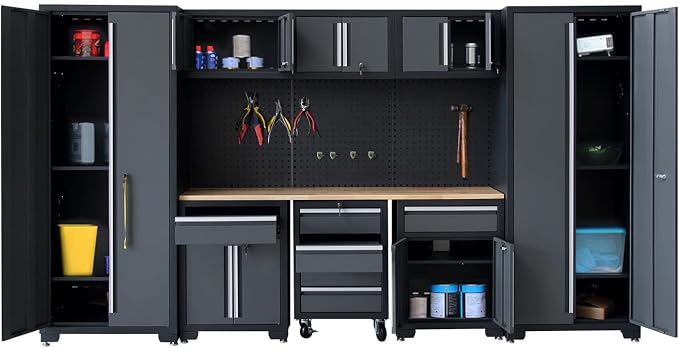 Garage Storage Cabinet System 9-Pcs Workshop Set Garage Cabinets and Storage - Image 7
