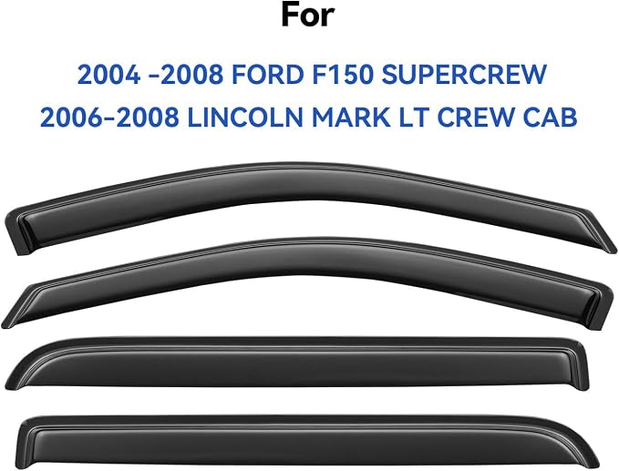 Window Visors Rain Guards for 2004 2005 2006 2007 2008 Ford F150 SuperCrew - Image 3