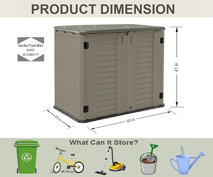HOMSPARK Storage Shed Weather Resistance, Horizontal Storage Shed - Image 4