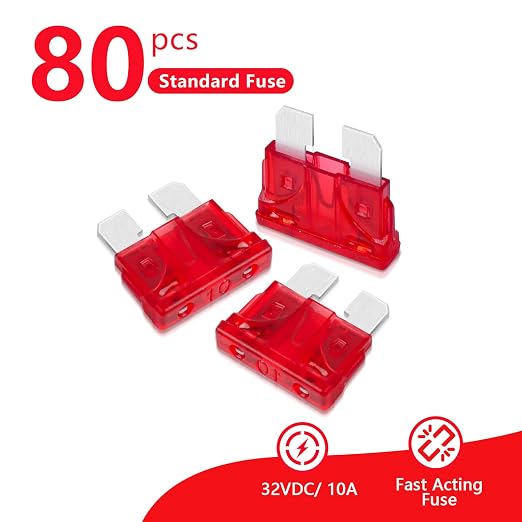 10 Amp Standard Fuse, 10A Car Blade Fuses - Image 2