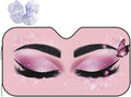 Hello Eyelashes Car Sun Shade Windshield Sunshade Foldable Front Window Shield by mutakin