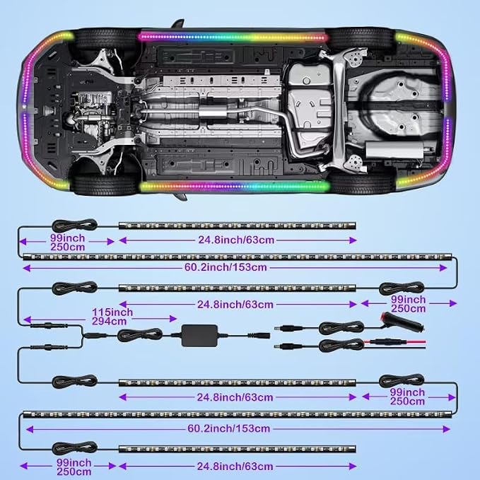 Underglow Led Lights for Cars, Waterproof Underglow Kit for Cars - Image 6
