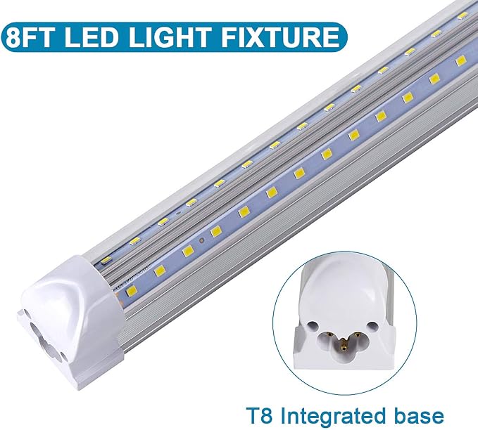 25 Pack, Led Shop Lights, 8FT Led Shop Light, 100W 6000K 15000LM Clear White - Image 4