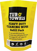 Tub O' Towels Heavy-Duty Cleaning Wipes Refill Pack, Fits 90-Count Canister by TubOTowels