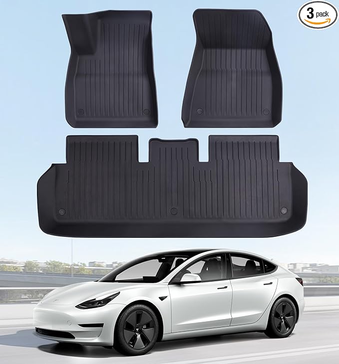 Floor Mats Fits for Tesla Model 3 2023-2018 by WekerAuto