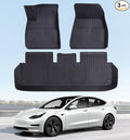 Floor Mats Fits for Tesla Model 3 2023-2018 by WekerAuto