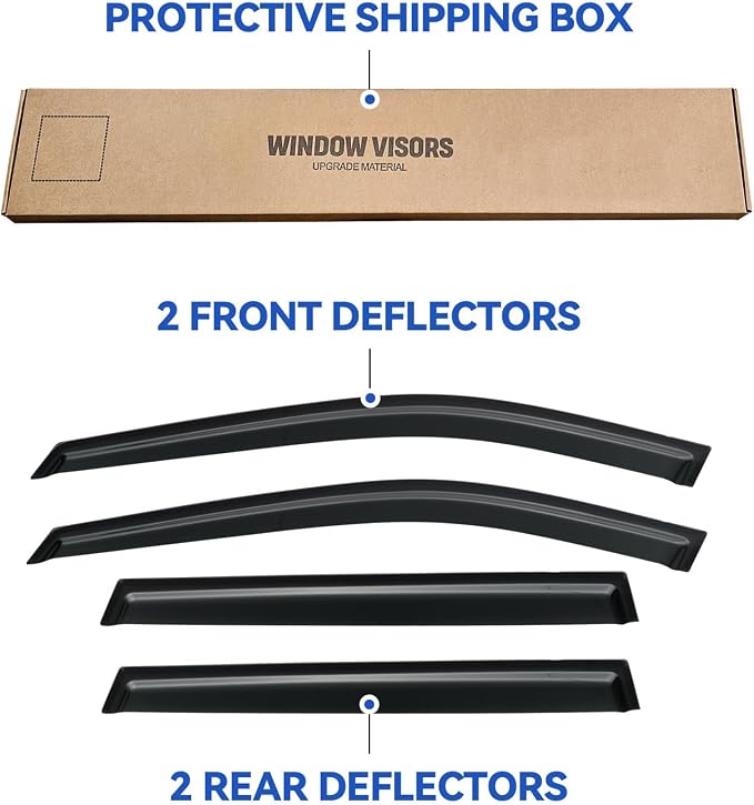 Window Visors Rain Guards for 2021-2025 Nissan Rogue, Out-Channel Window Vent - Image 5