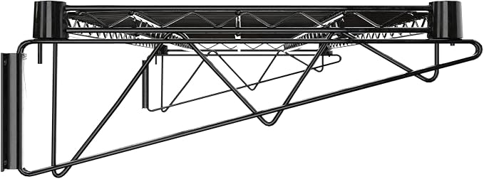 18" x 48" Black Epoxy Wire Wall Mount Shelf - Image 5