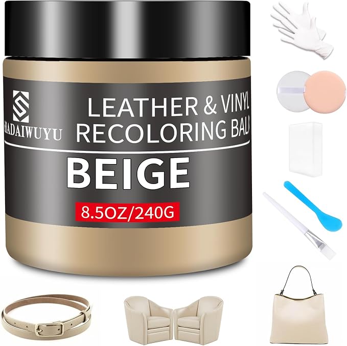 Leather Recoloring Balm, 8.5oz Leather Color Restorer, Leather Couch Scratch by SHADAIWUYU