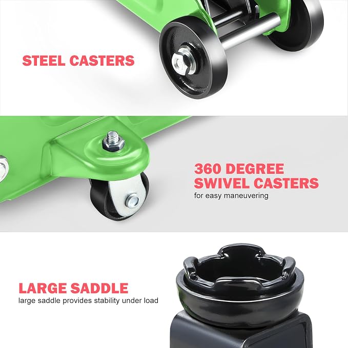 DNA MOTORING Low Profile Hydraulic Trolley Service/Floor Jack, 1.5 Ton Capacity - Image 4