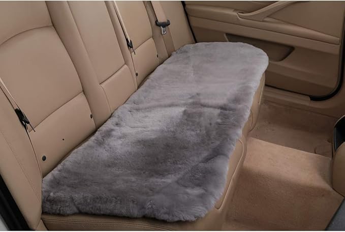 Fluffy Genuine Sheepskin Car Back Seat Cover - Image 4